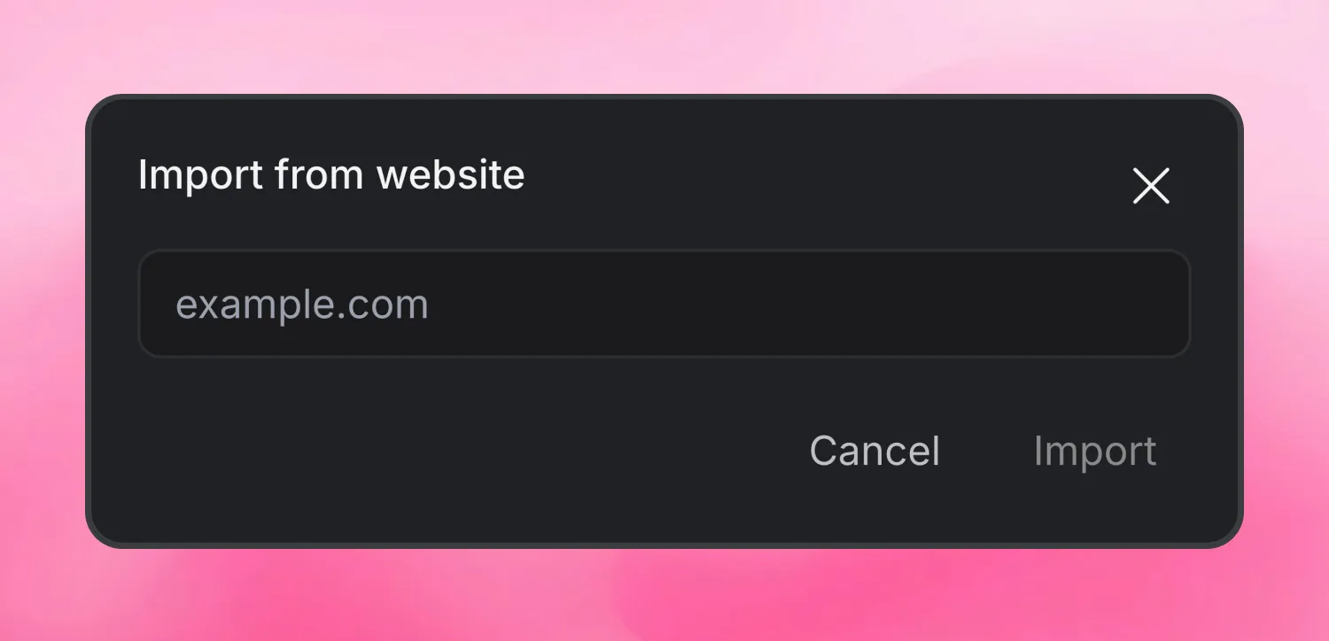 在 Stitch 中从网站 URL 导入设计系统